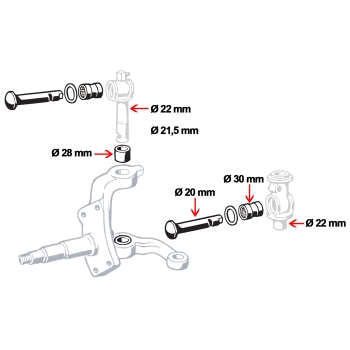 Link Pin Repair Kit Link pin set T1 Satz Bundbolzen 10.53 - 7.63 Verglnr. 211498041